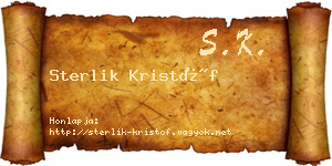 Sterlik Kristóf névjegykártya